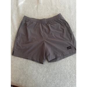 Mens Gray Athletic Shorts Size Medium Elastic Waist
